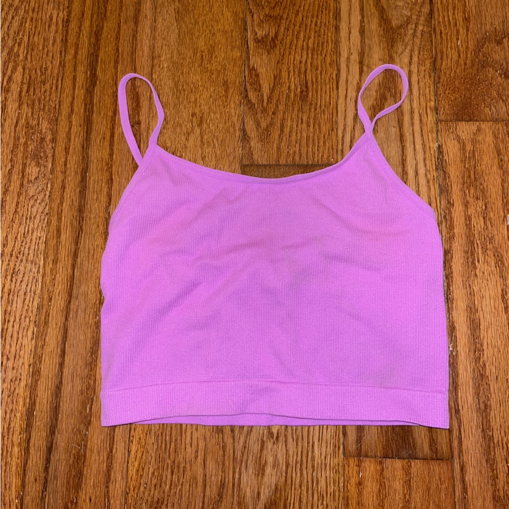 Purple cami tank with adjustable straps